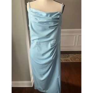 Grace Karin Asymmetrical Dress, Adjustable Spaghetti Straps, Light Blue Sz XL